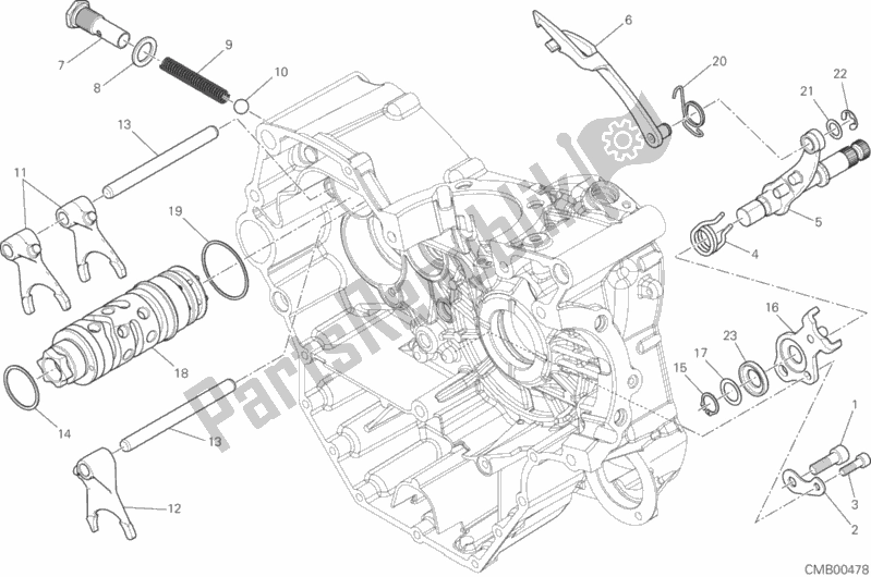 All parts for the Gear Change Mechanism of the Ducati Multistrada 950 Touring Thailand 2017